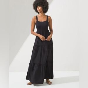 Soma Wknd Black Layered Trapeze Maxi Bra Dress With Pockets Size M